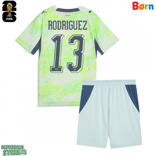 Schweiz Ricardo Rodriguez #13 Replika Babytøj Udebanesæt Børn VM 2026 Kortærmet (+ Korte bukser)